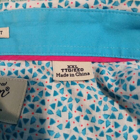 Penguin Slim Fit Blue XXL Short Sleeve Business Casual, Minimalist, Chic Shirt. - Picture 10 of 16